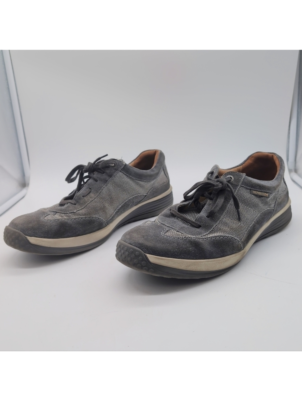 Mephisto Steve Air Men 12 Gray Suede Mesh Shoes $359 Retail